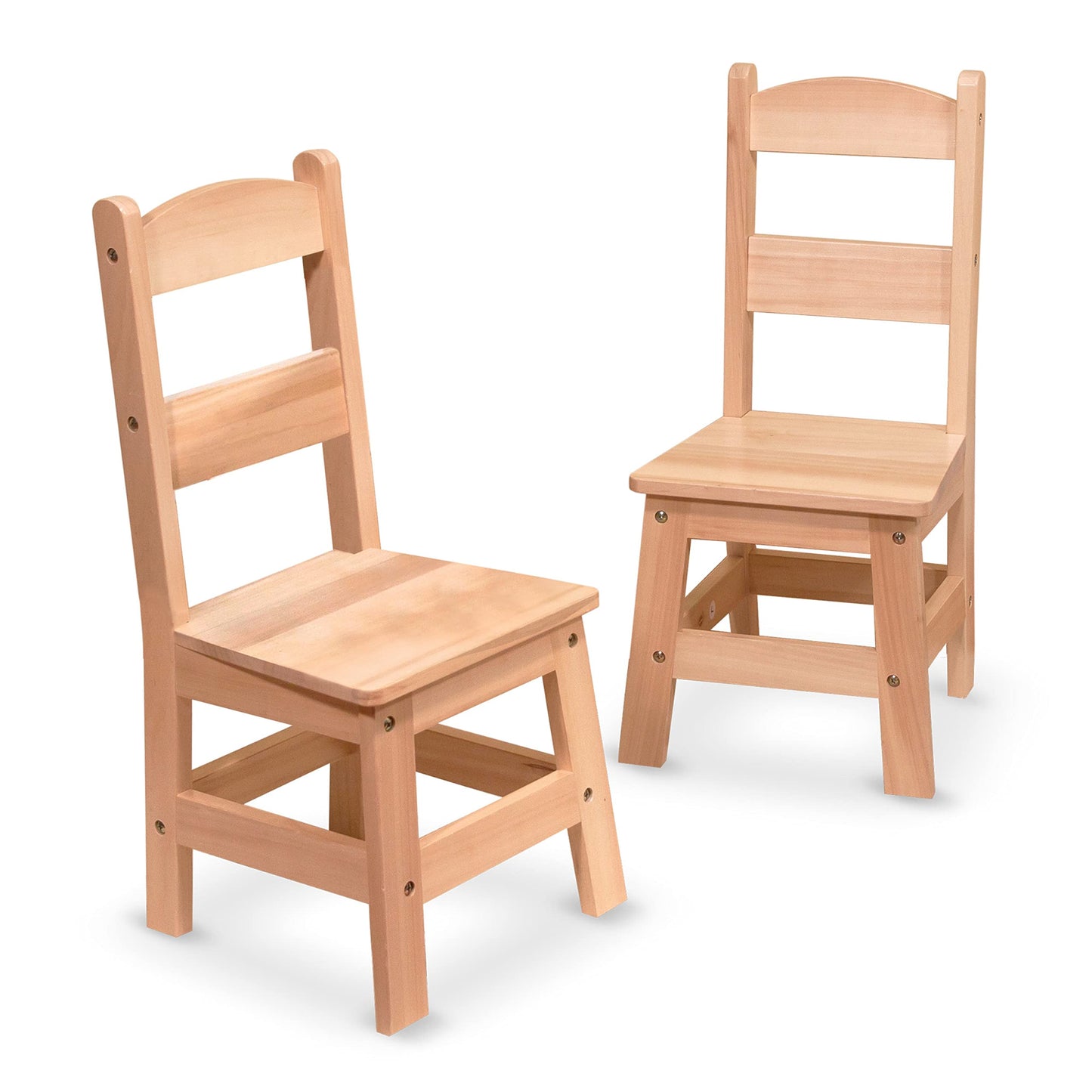 Melissa & Doug Wooden Chairs, Set of 2 - Blonde Furniture for Playroom