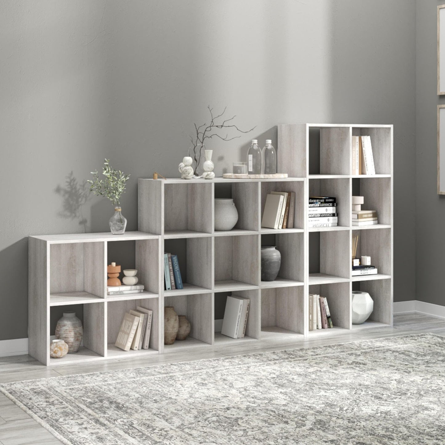 Signature Design by Ashley Paxberry Coastal 6 Cube Storage Organizer or Bookcase, Whitewash