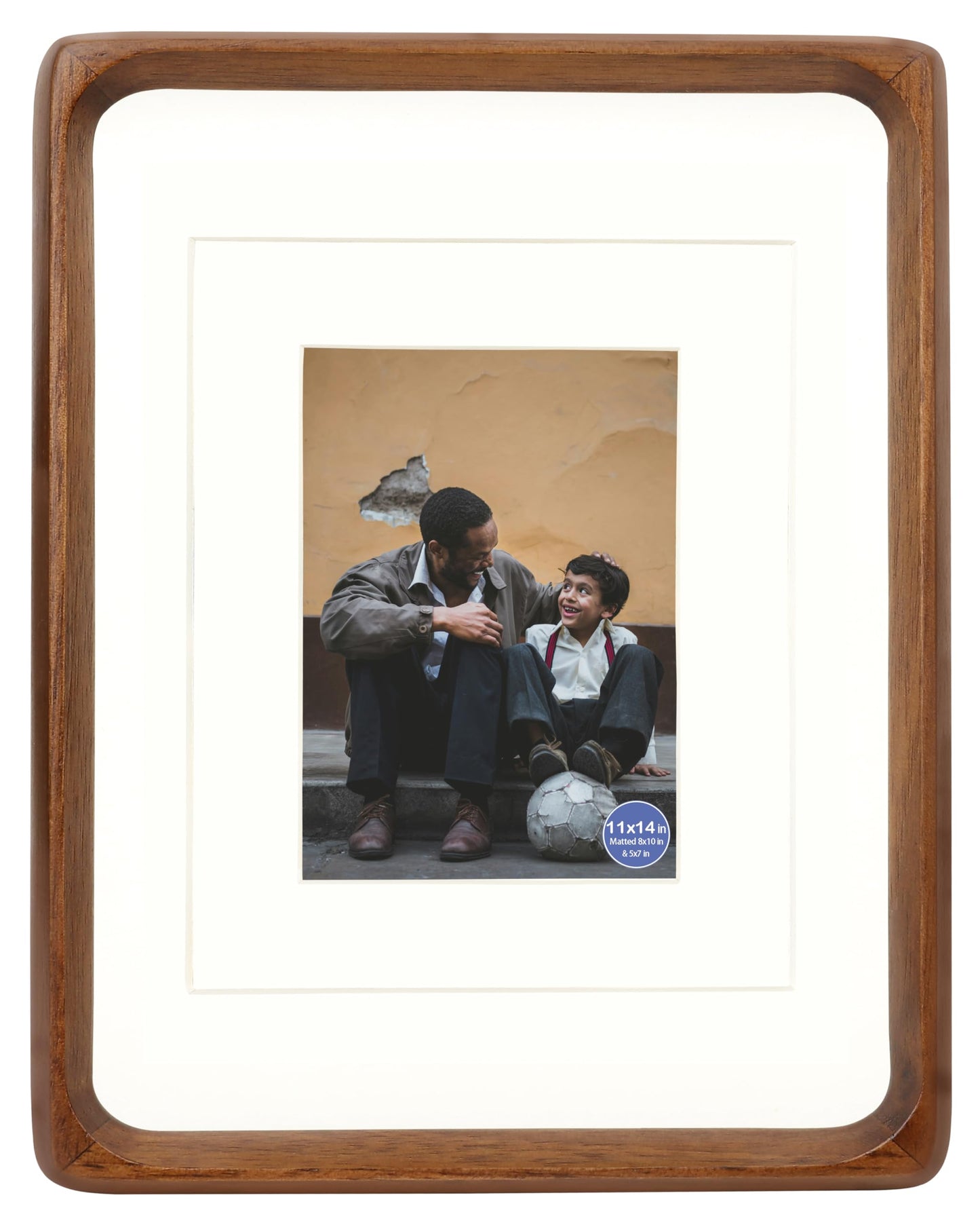 XKIILH 11x14 Picture Frames Walnut Solid Wood with Real Glass Vertical Horizontal Standing Display Photos 5x7/8x10 with Mat or 11x14 Without Mat Lovely Gift for Desk Tabletop Wall Mount H14