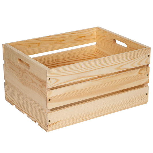Extra Large Pine Wood Crates For Storage, Vinyl Records Storage Crates,The Storage Crates Are Made Of Pure Natural Solid Wood,Exuding Natural Pine Flavor,Unfinished Wooden Crates For Display . (1)