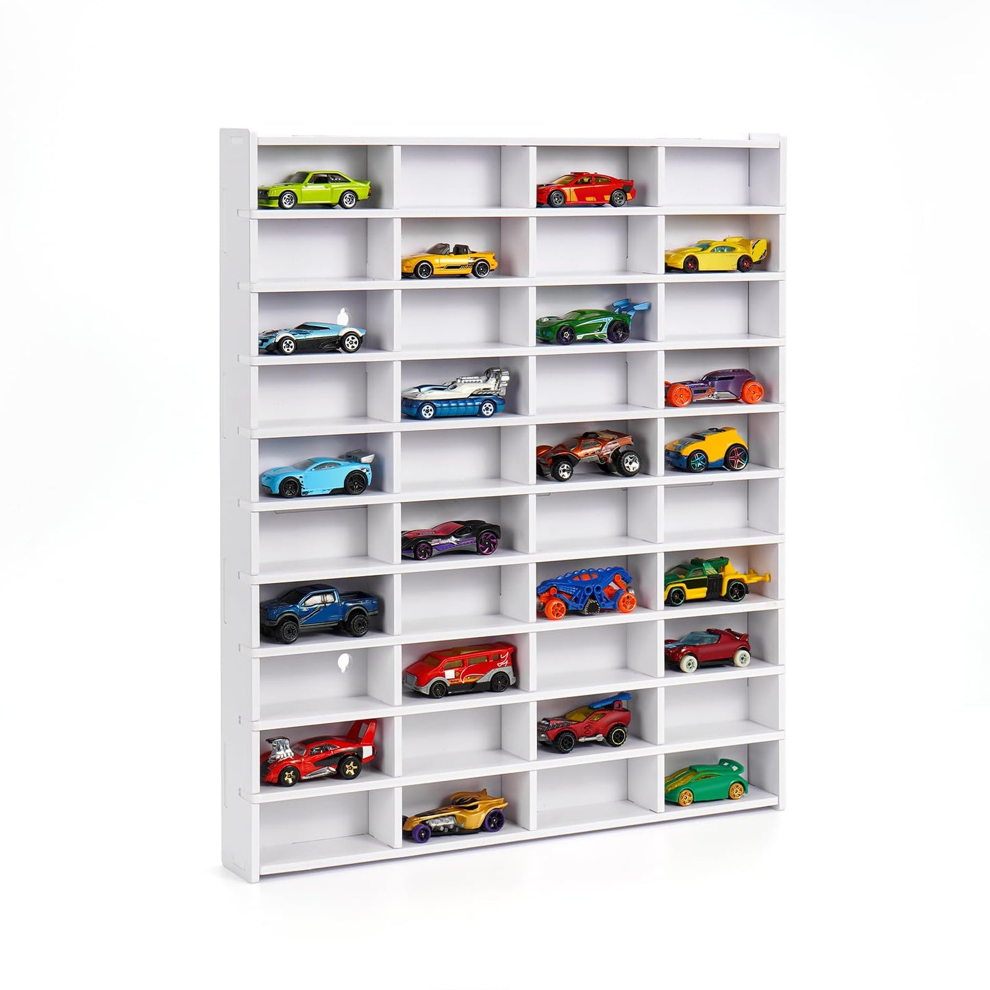 Krafetto Toy Car Display Shelf, Holds 40 Diecast 1/64 Toys Car, Wall Mount Model Cars Storage Organize Case