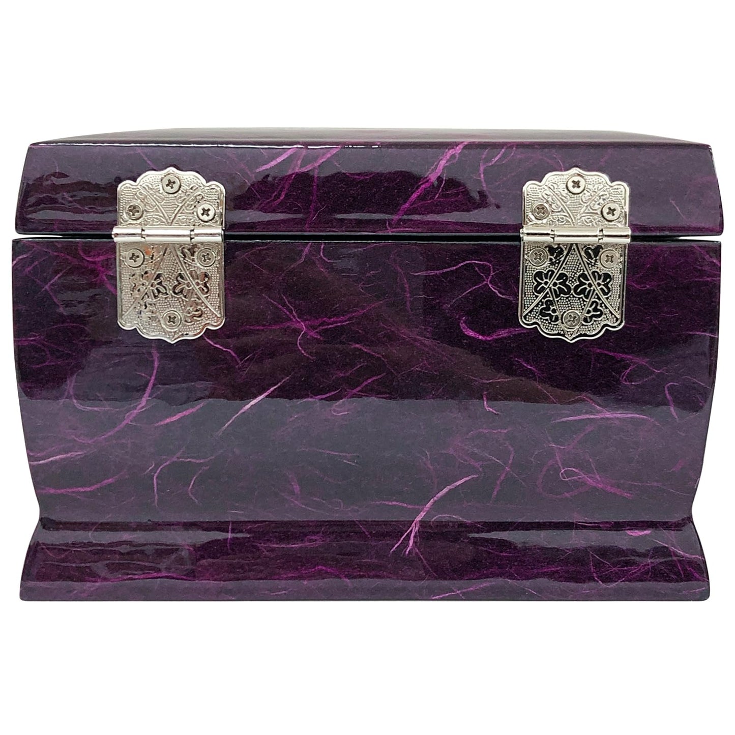 Fun-Store Nacre Inlay Mother of Pearl Music Jewellery Storage Chest Wooden Box Crane with Pin Tree Design Jewelry Mirror Box Keepsake Treasure Gift Box Trinket Case Organizer (Purple)