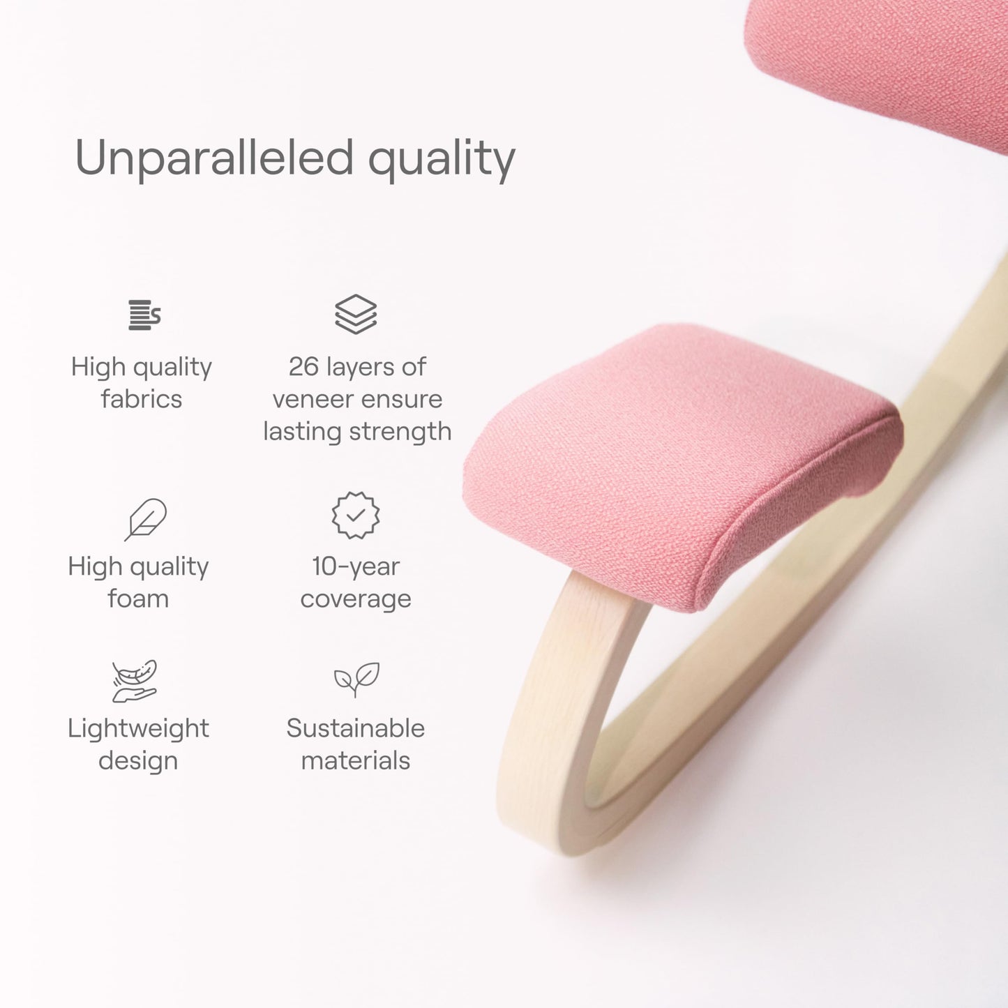 Varier Ergonomic Kneeling Chair for Office – Premium Kneeling Chair with Back Support for Posture Correction, Heavy Duty Desk Chair Cushion, Adjustable Office Chair Solution for Back Pain Relief