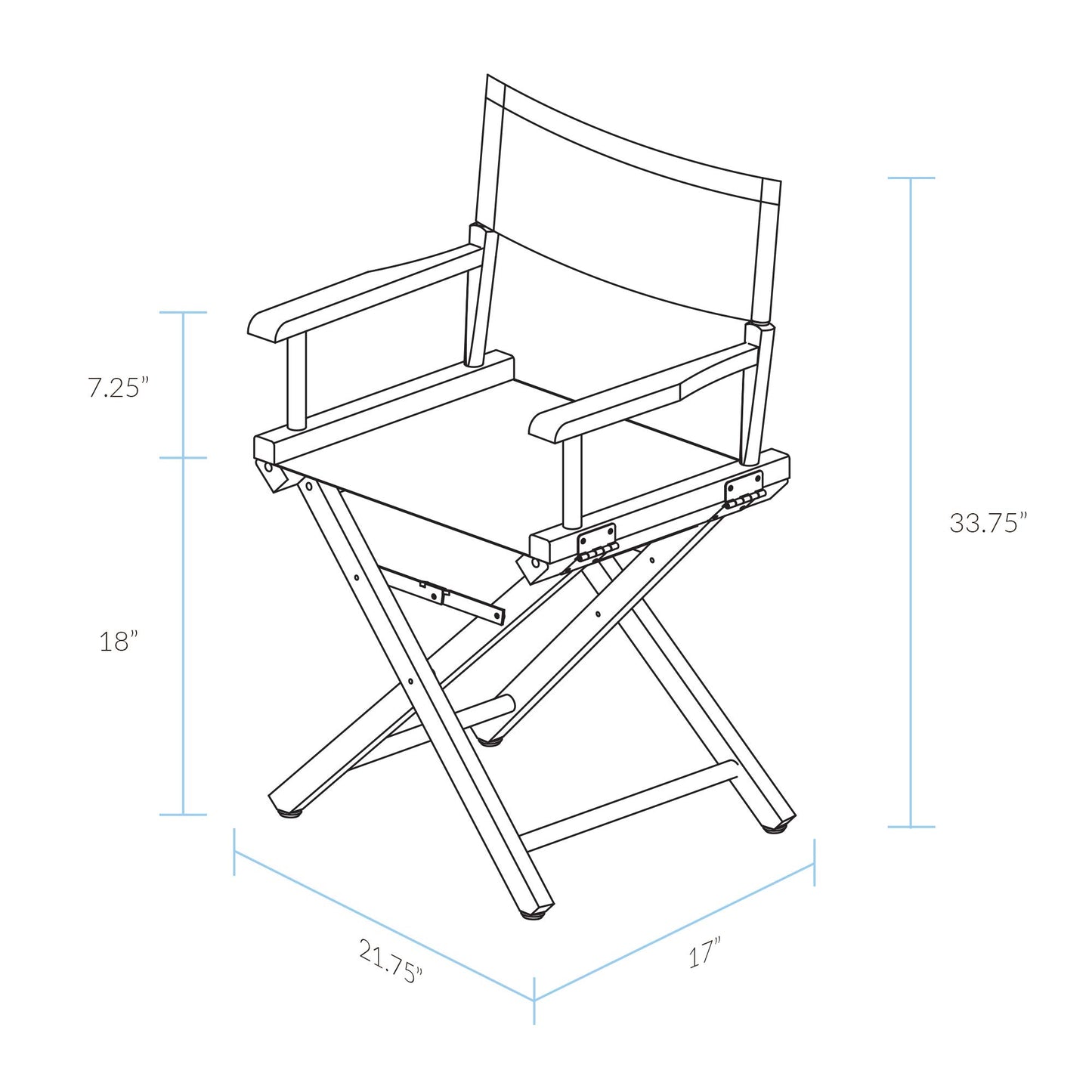 Casual Home 18" Director's Chair Honey Oak Frame with Grey Canvas