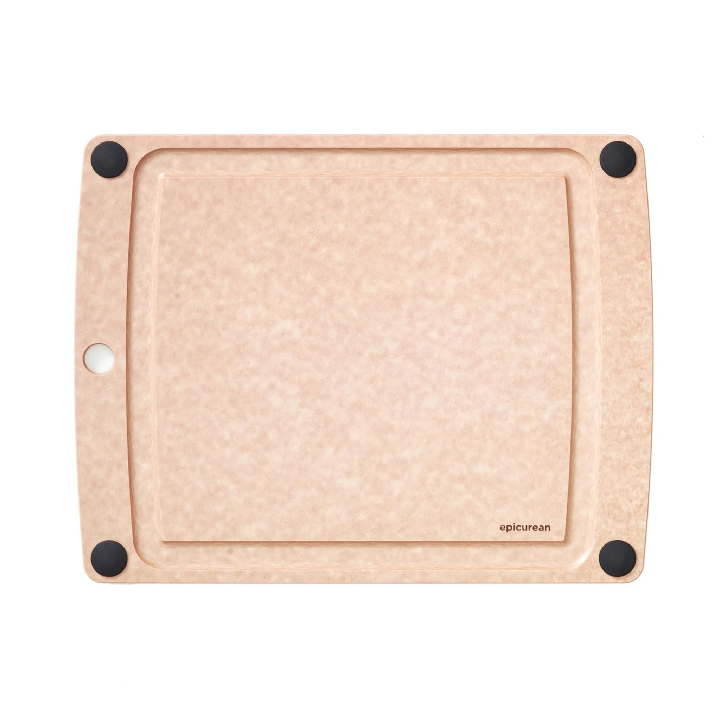 Epicurean All-In-One Cutting Board with Non-Slip Feet and Juice Groove, 14.5" × 11.25", Natural/Black