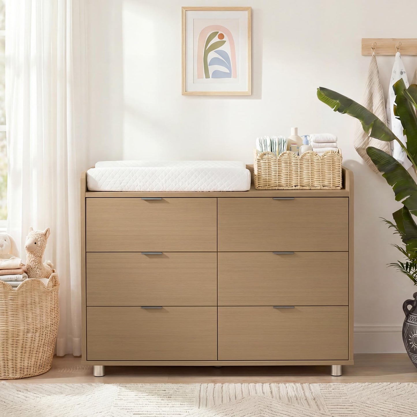 MAMAZING Keeva Pro 6-Drawer Baby Dresser with Changing Table, Easy Assembly