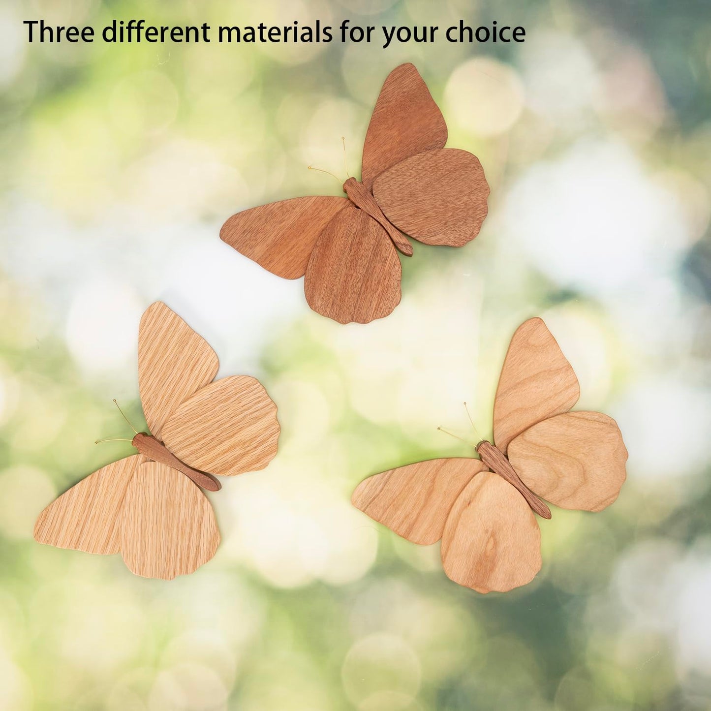 2 Pack Handmade Wooden Butterfly Wall Art Hanging Decor Butterflies Wall Art Hanging Sculpture for Bedroom Bathroom Living Room Butterfly Home Decoration for Kids Baby Nursery Room Decor (Brown)