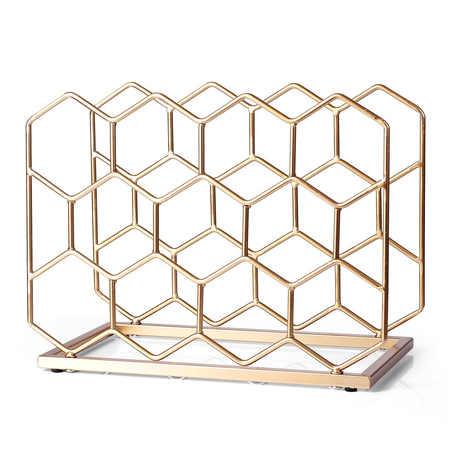 Drincarier 14 Bottle Countertop Wine Rack - Freestanding Modern Gold Metal Wine Rack - Tabletop Wine Holder Stand for Cabinet, Pantry, Wine Bottle Storage……