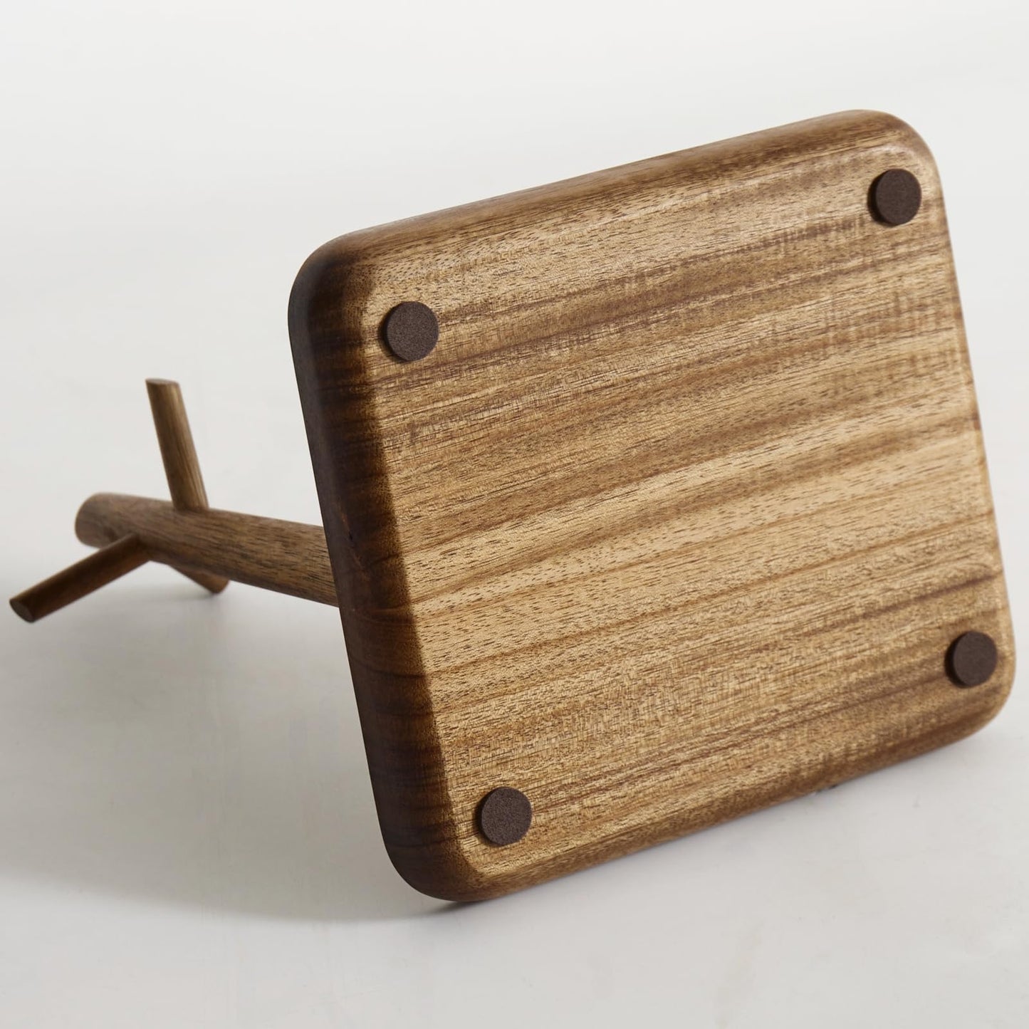 THFLSTR Solid Acacia Wood Key Tray and Bowl for Entryway Table - Jewelry Tray With 3 Hooks, Open Storage for Wallet, Glasses, Watches, Lipstick (Acacia, Square)