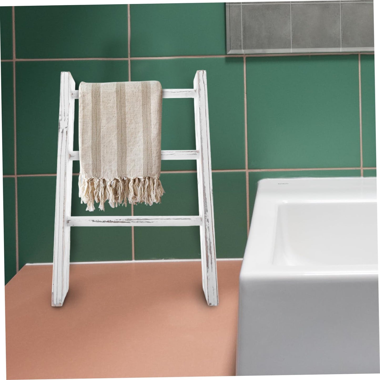 Garneck Mini Ladder Towel Rack Stand Rustic Bathroom Accessory Hand Towel Holder Small Ladder Decor Country Saving
