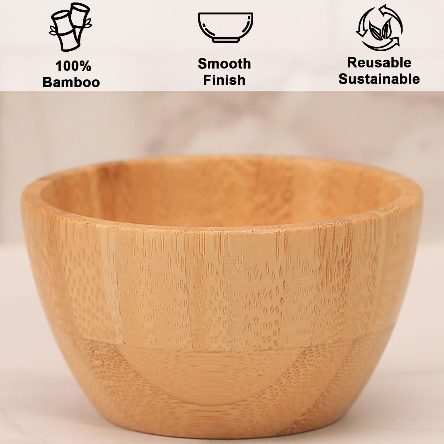 ZTHapwa Bamboo Wooden Bowls Set of 6, 3 Inch Small Serving Bowls for Snacks/Appetizers/Side Dishes/Charcuterie Board, Dipping Sauce Bowl for Condiments, 4 oz Bamboo Wood Ramekins, Reusable & Handmade
