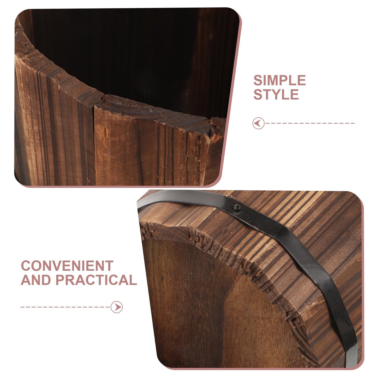 Luxshiny Umbrella Bucket 16.53X8.26X8.26In Wooden Umbrella Stand Entryway Organizer Freestanding Holder for Canes Walking Sticks and Outdoor Umbrellas