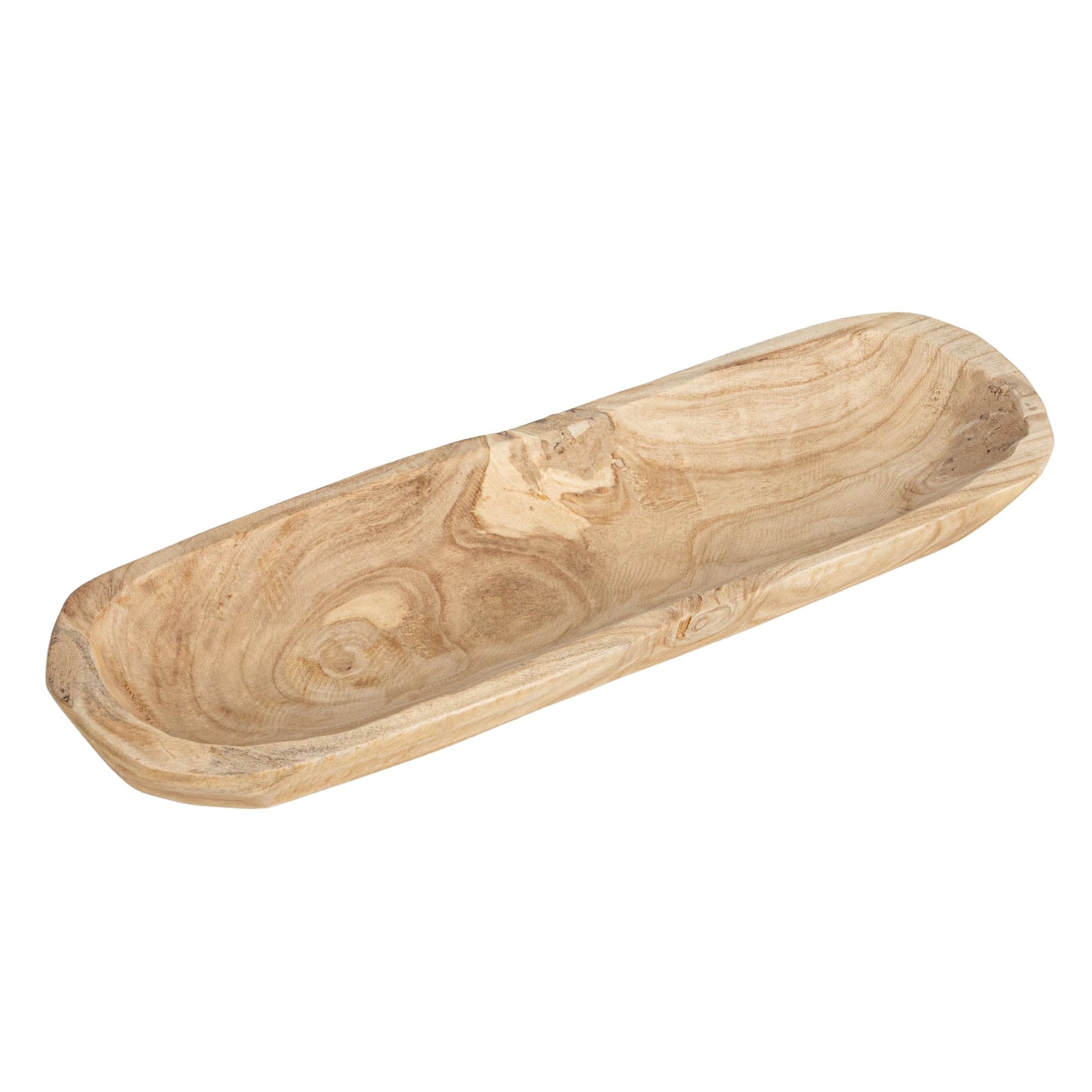 Creative Co-Op Paulownia Wood Oval Bowl
