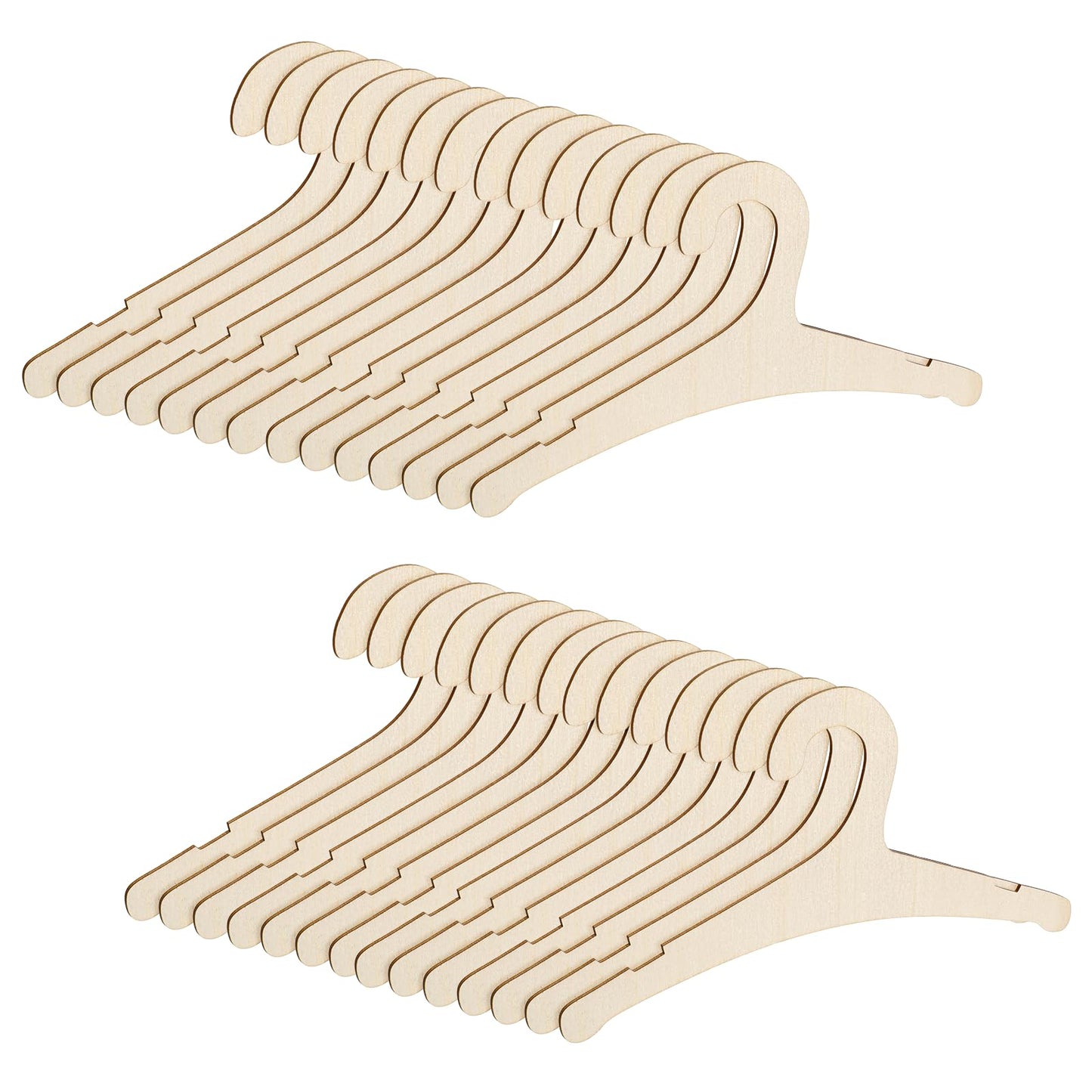 30 Pcs Baby Hangers, 9 x 4.7 Inch Baby Clothes Hangers Cute Non Slip Kids Wooden Hanger for Babies, Toddlers and Children's Coats, Dresses, Pants and Jackets (Wood Color)