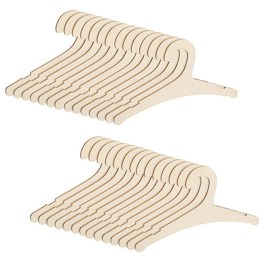 30 Pcs Baby Hangers, 9 x 4.7 Inch Baby Clothes Hangers Cute Non Slip Kids Wooden Hanger for Babies, Toddlers and Children's Coats, Dresses, Pants and Jackets (Wood Color)