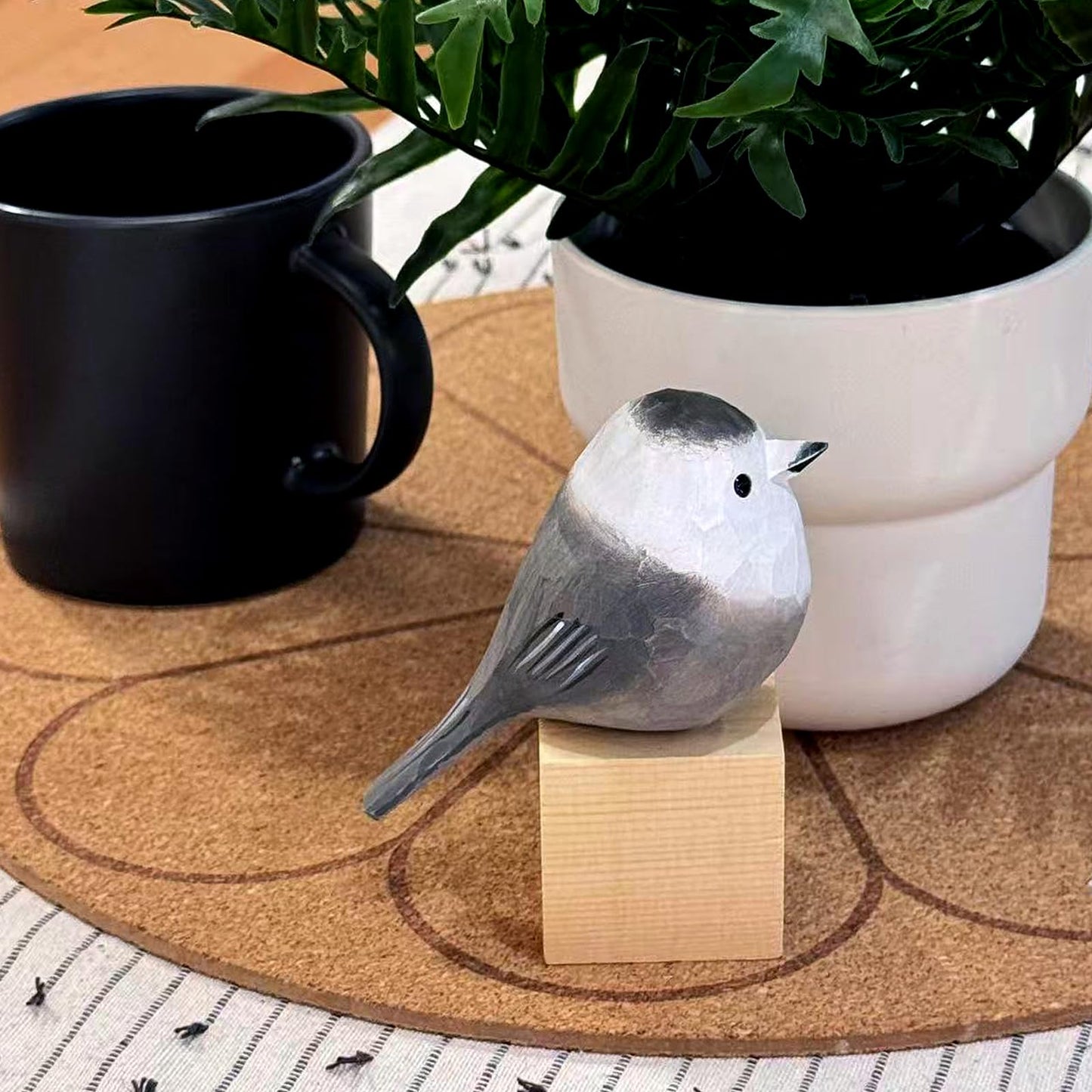 WEAUSUP Hand Carved Wooden Bird Figurine Gift for Family