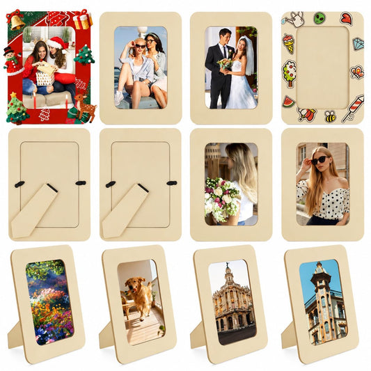 Oungy Craft Picture Frames 40 Pcs, 4 x 6 Style Paintable Wooden Frame Blanks, Natural Plywood Photo Frames for Classroom Crafts, Party Tables, DIY Decor