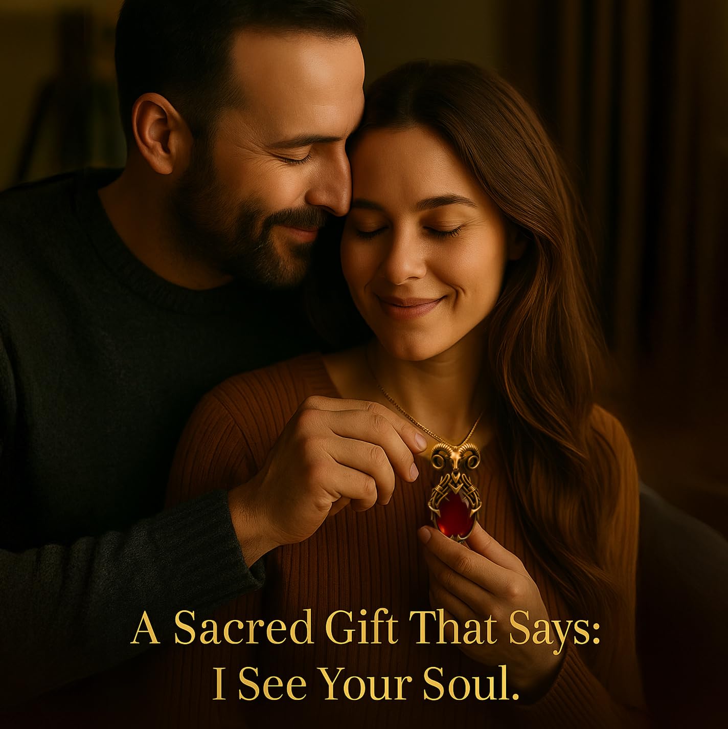 Aries Zodiac Talisman Necklace – 24K Gold Plated, Handcrafted with Red Carnelian Gemstone. Limited-Edition Astrology Pendant in Wooden Heirloom Box. Sacred Jewelry for Women.