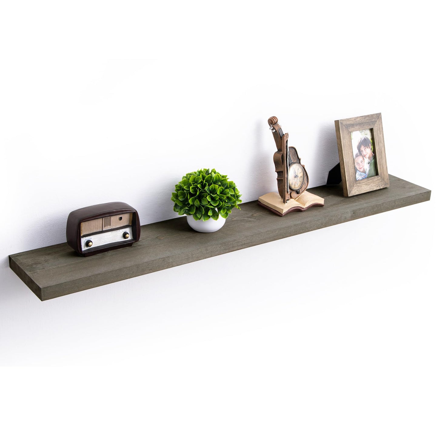 Axeman Floating Shelves for Wall 48 Inch, 48W x 8D Rustic Grey Wood Floating Shelves Set of 1, Floating Wooden Wall Shelves for Living Room Bedroom Laundry Room Garage Farmhouse - Grey Wash