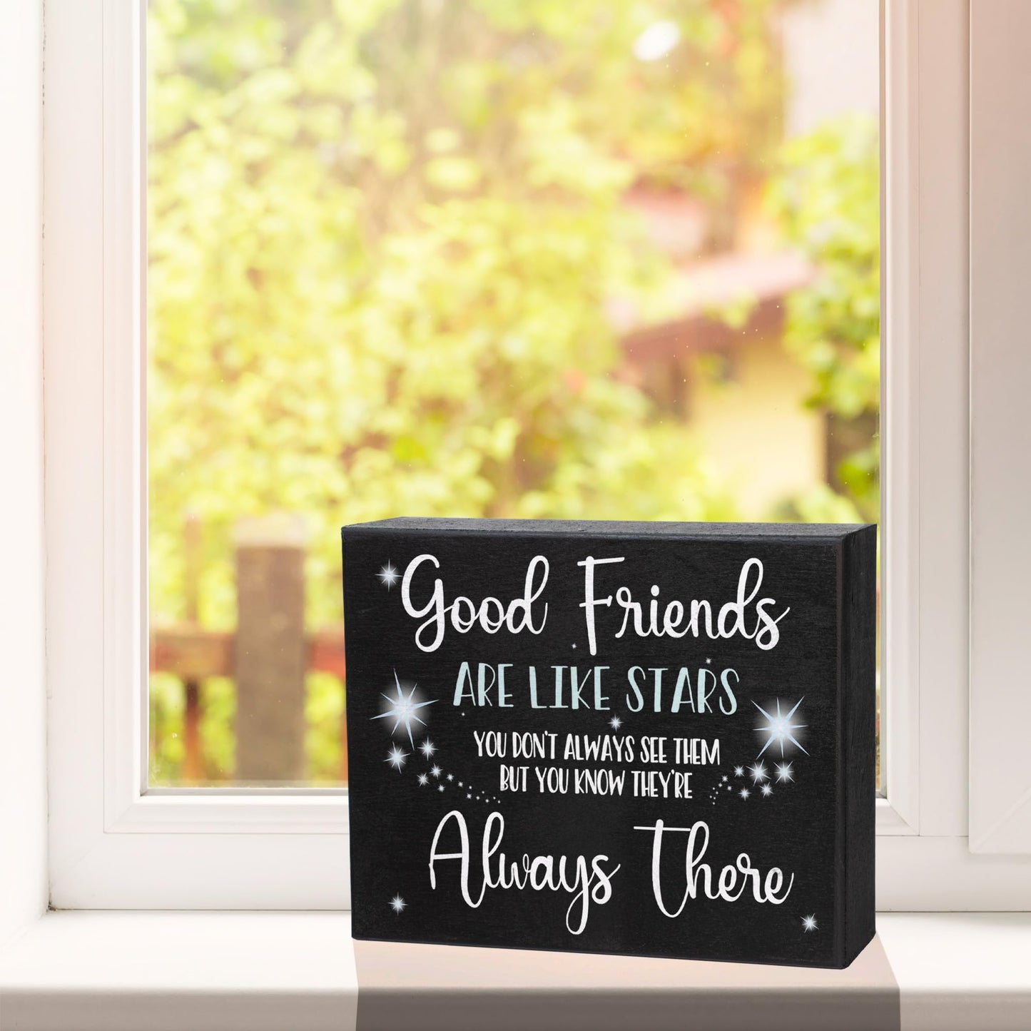 Good Friends Are Like Stars Wooden Sign Sentimental Gift for Best Friend, Rustic Wall Hanging Decor, Friendship Keepsake, American Made, Thoughtful Birthday