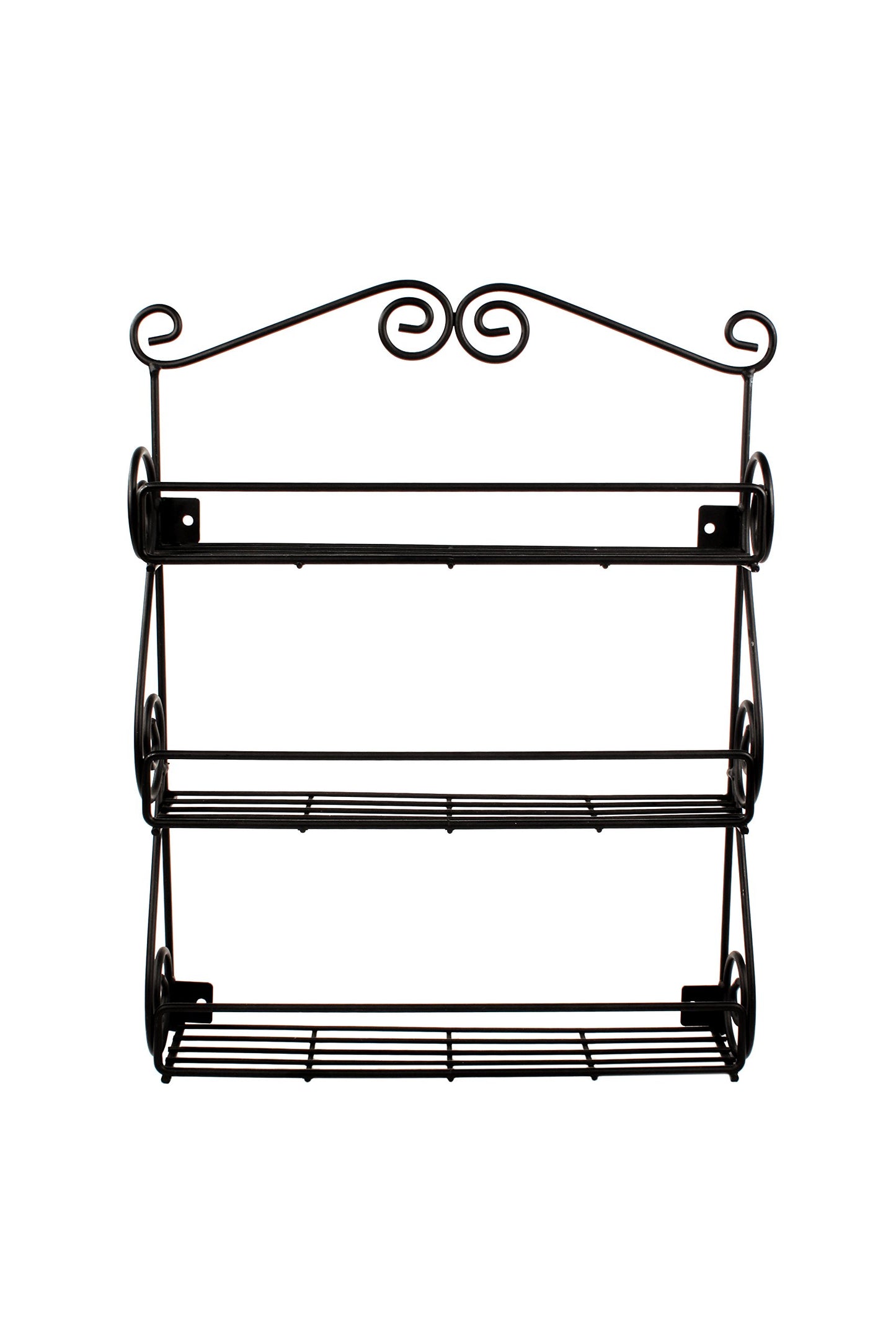 Spectrum Diversified Scroll Wall-Mounted Traditional Spice Rack Organizer for Cabinet & Kitchen, 3-Tier, Beauty & Nail Polish, 43710