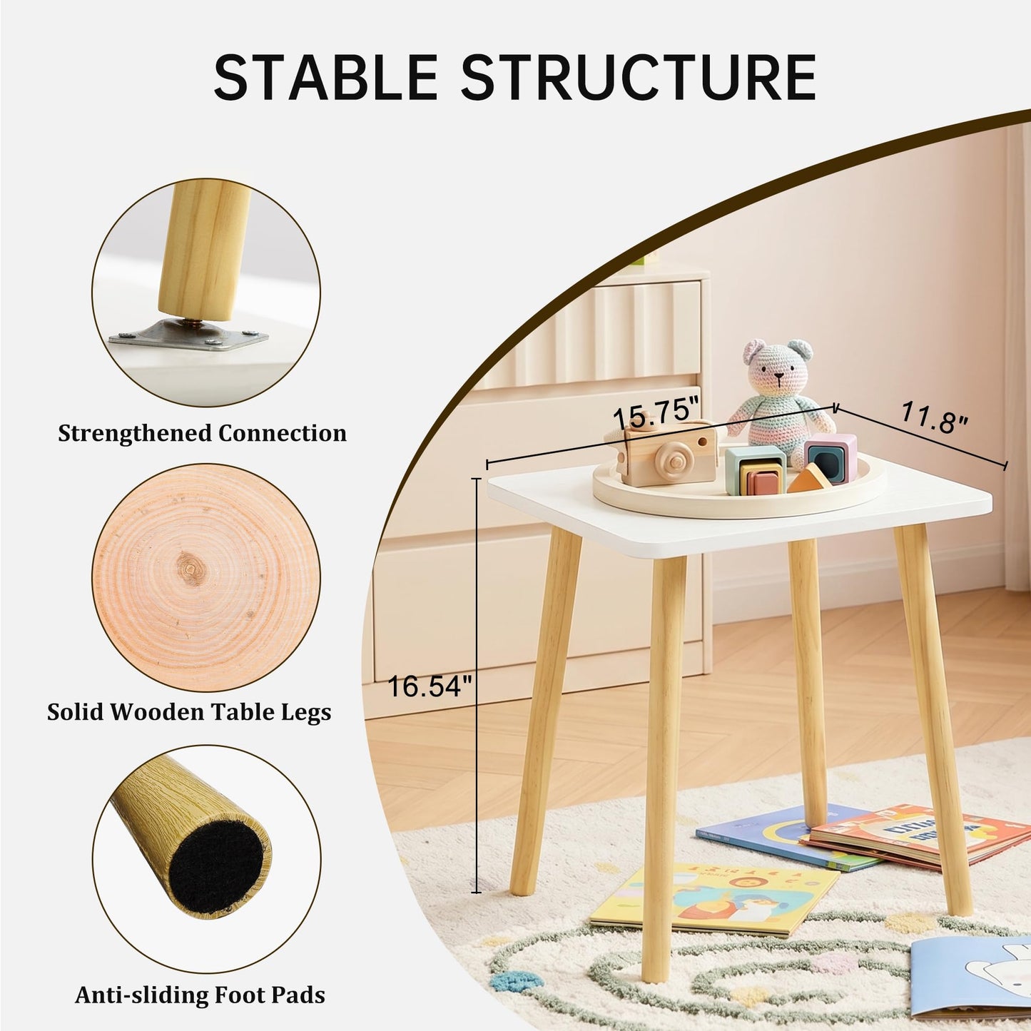 FORAOFUR Small Side Table, Modern Wood Mini Coffee Table, Easy Assembly Compact End Table for Living Room Bedroom Sofa, Minimalist White Accent Furniture for Small Spaces