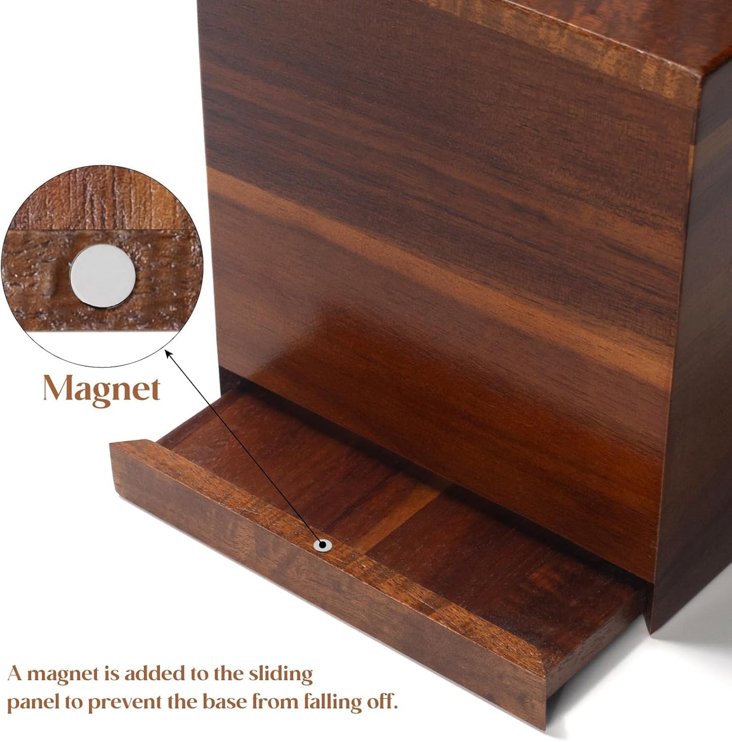 2 Pack Acacia Wood Tissue Box Cover, Square Wooden Tissue Holder for Bathroom, Living Room, Dining Table, Decorative Cube Facial Tissue Box Cover, 5.3 x 5.3 x 5.9 inches