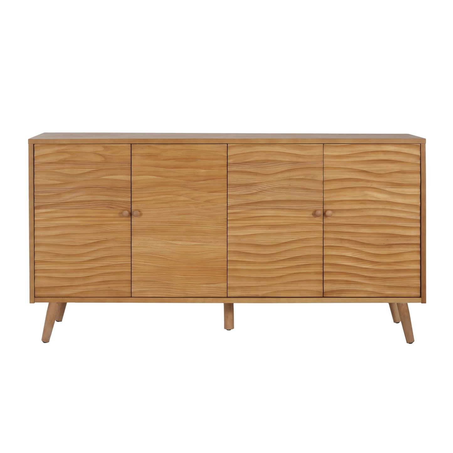 Christopher Knight Home Jope Wooden Sideboard Cabinet, Large Sideboard Buffet Cabinet, Living Room Accent Storage Cabinet with Adjustable Shelves,Kitchen Cabinet Organizer for Coffee Bar,Natural Brown