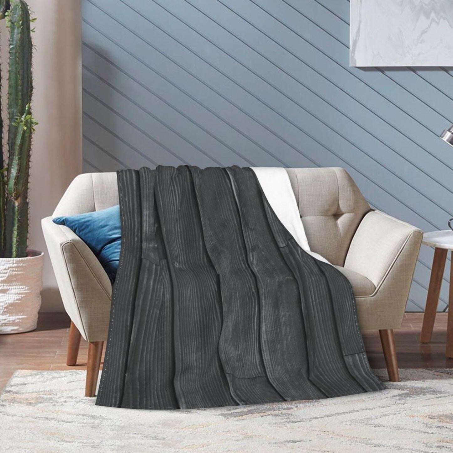 60"X50" Dark Wooden Texture Soft Flannel Blanket - Lightweight and Quick Drying, Used for Home, Travel, Camping