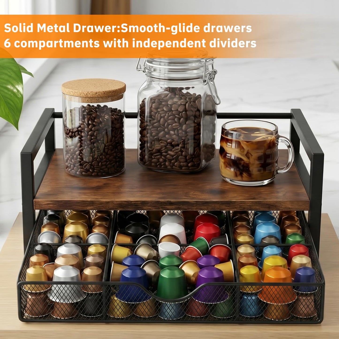Tea Bag Organizer, Extra Large Tea Organizer Station and Storage Chest