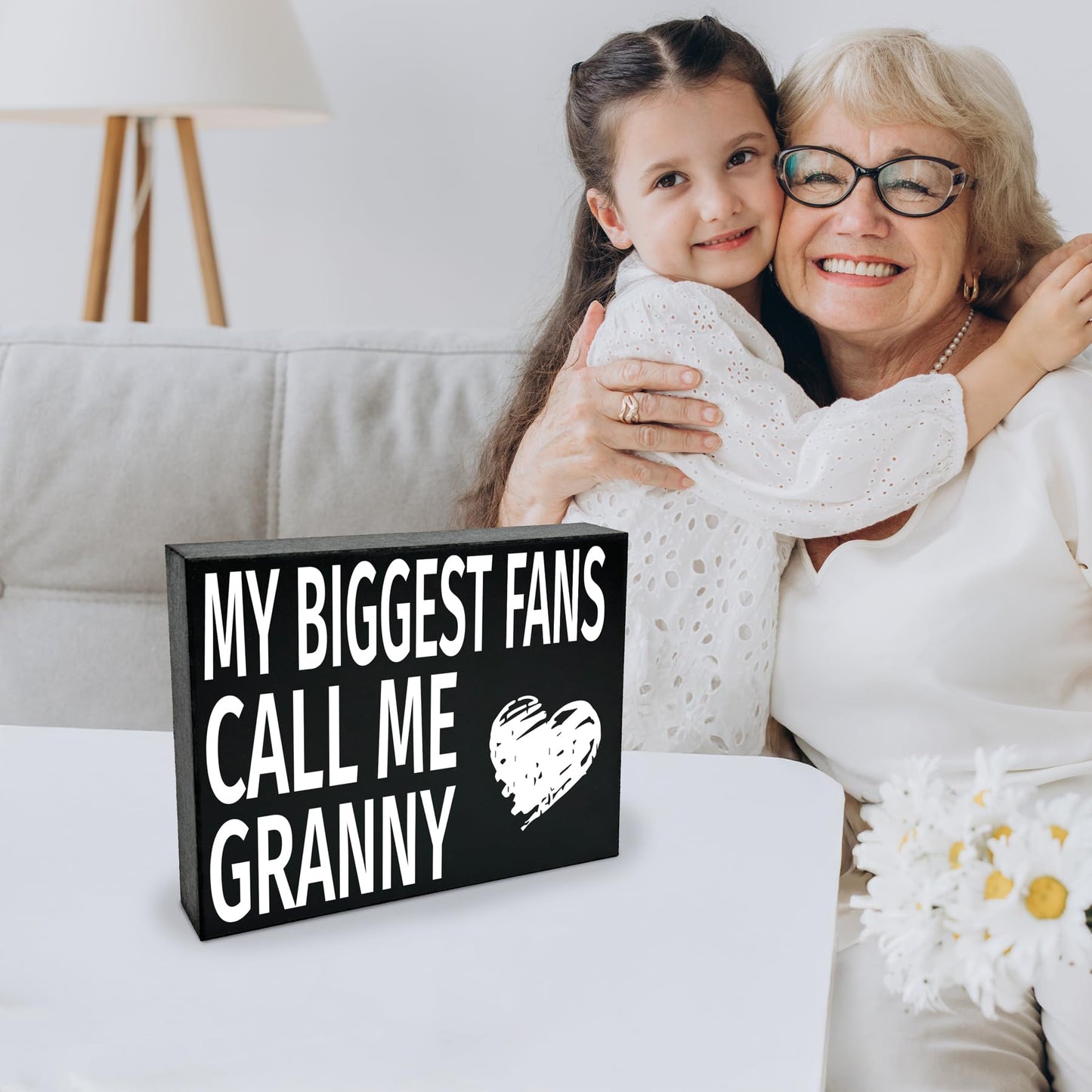 My Biggest Fans Call Me Granny Wooden Sign - Granny Gifts, Sentimental Wall and Shelf Decor for Grandmothers, Made in USA