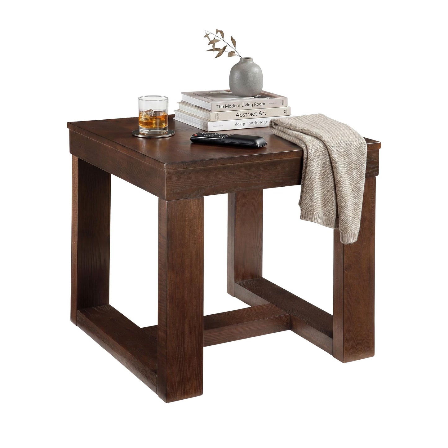 Signature Design by Ashley Watson Classic Oversized Square End Table, Dark Brown