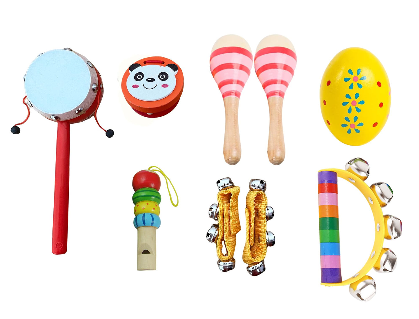 Toddler Musical Instrument, Wooden Percussion Musical Instruments Toy for Kids Toddlers, Preschool Educational Instrument Toy Set with Rattle Drum, Egg Shaker, Maracas for Boys and Girls