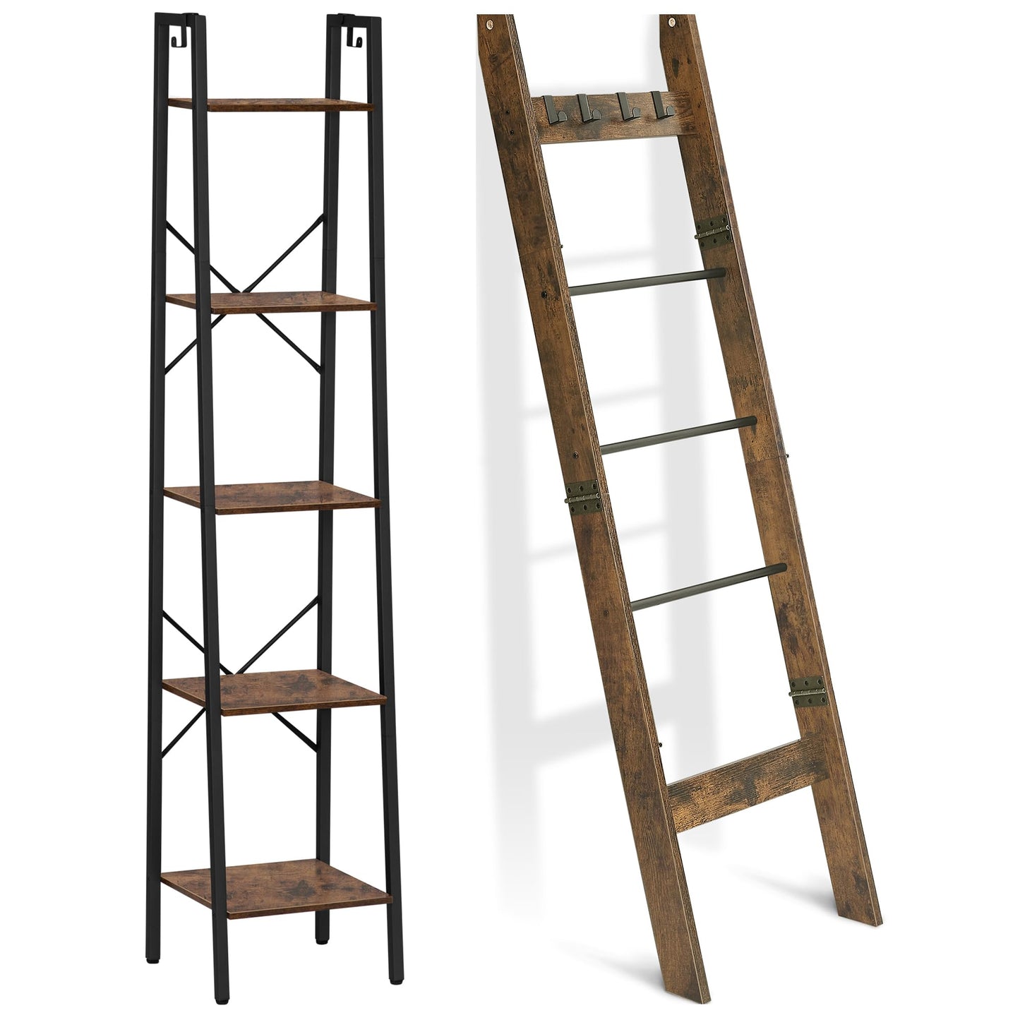 Hzuaneri Blanket Ladder and Ladder Shelf