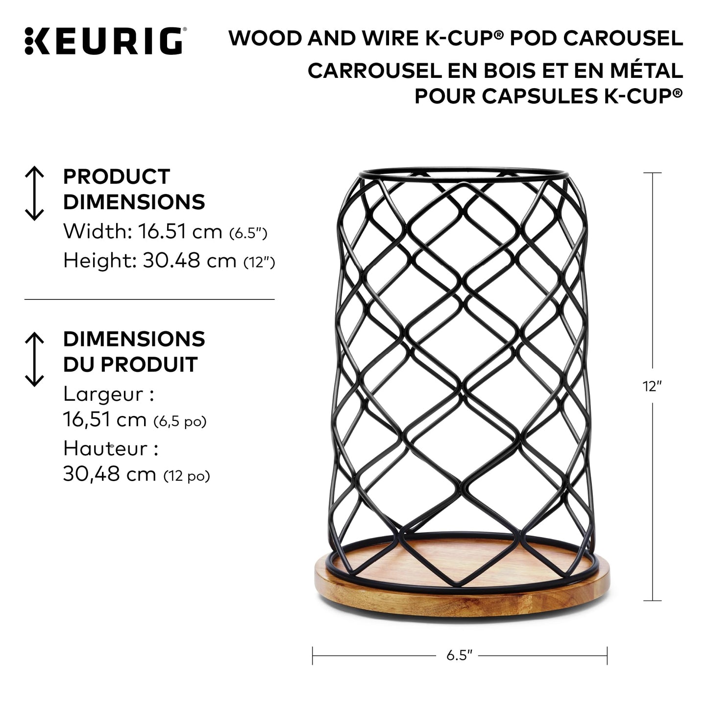 Keurig 5000351185 K-Cup Whirl Carousel Coffee Pod holder, 49, Black