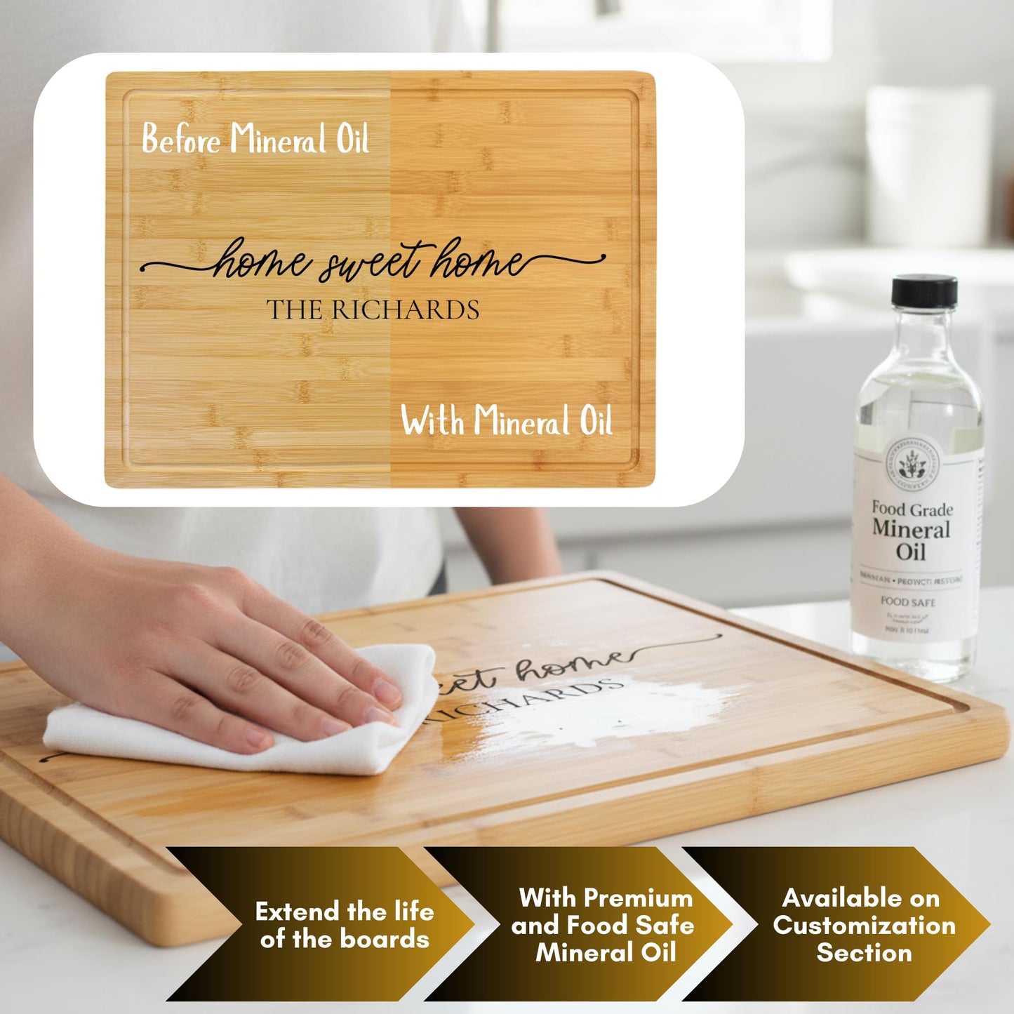 Personalized Cutting Board – Custom Engraved Charcuterie Board, Ideal Gift for Wedding, Housewarming, Bridal Shower, Anniversary, Birthday, Christmas, Engagement, Mom & Couples, Family, Parent