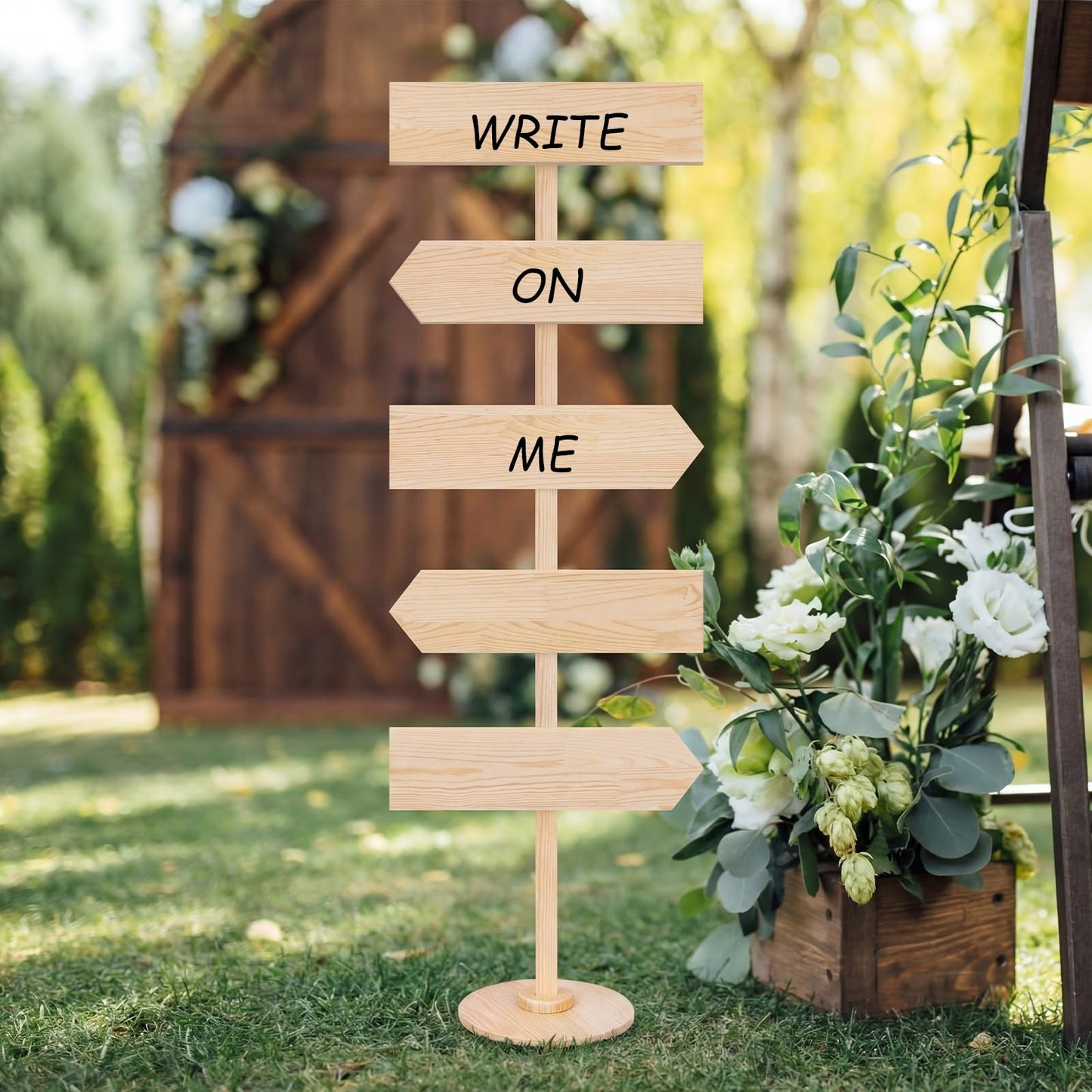 Chunful 63 Inch Wooden Blank Arrow Signs with Stakes, Wood Blank Directional Yard Sign for Outdoor Lawn Patio Yard Garden Weddings Birthday Party Guidepost Decorations
