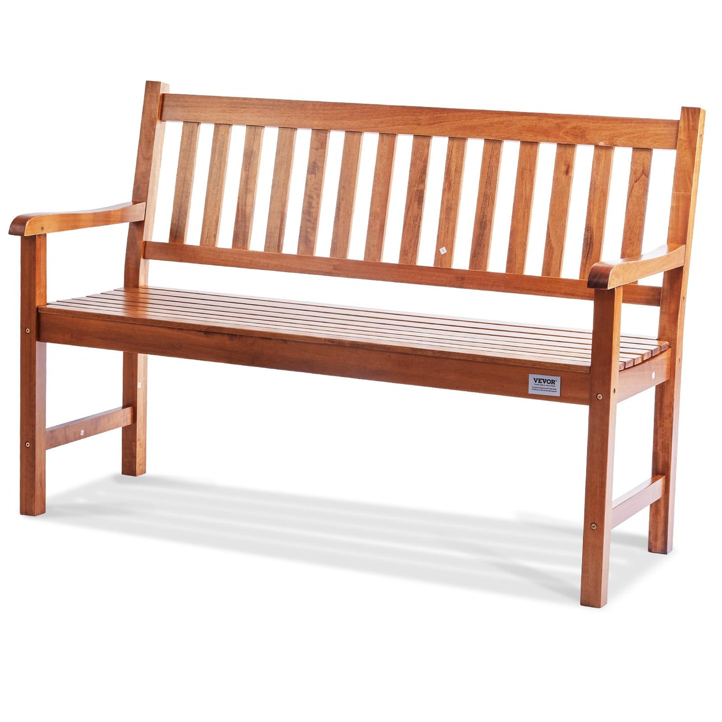 VEVOR Wood Outdoor Bench, 2-Person Garden Bench with Backrest and Armrests, 800 lbs Load Capacity,All-Weather Never Rot Patio Bench for Garden, Park, Yard, Front Porch