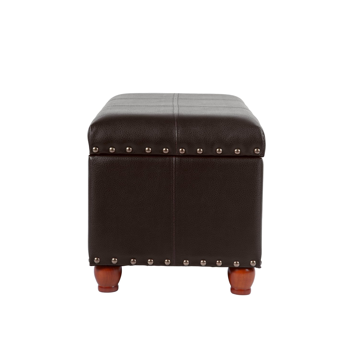HomePop 40" Faux Leather Storage Cocktail Bench - Espresso
