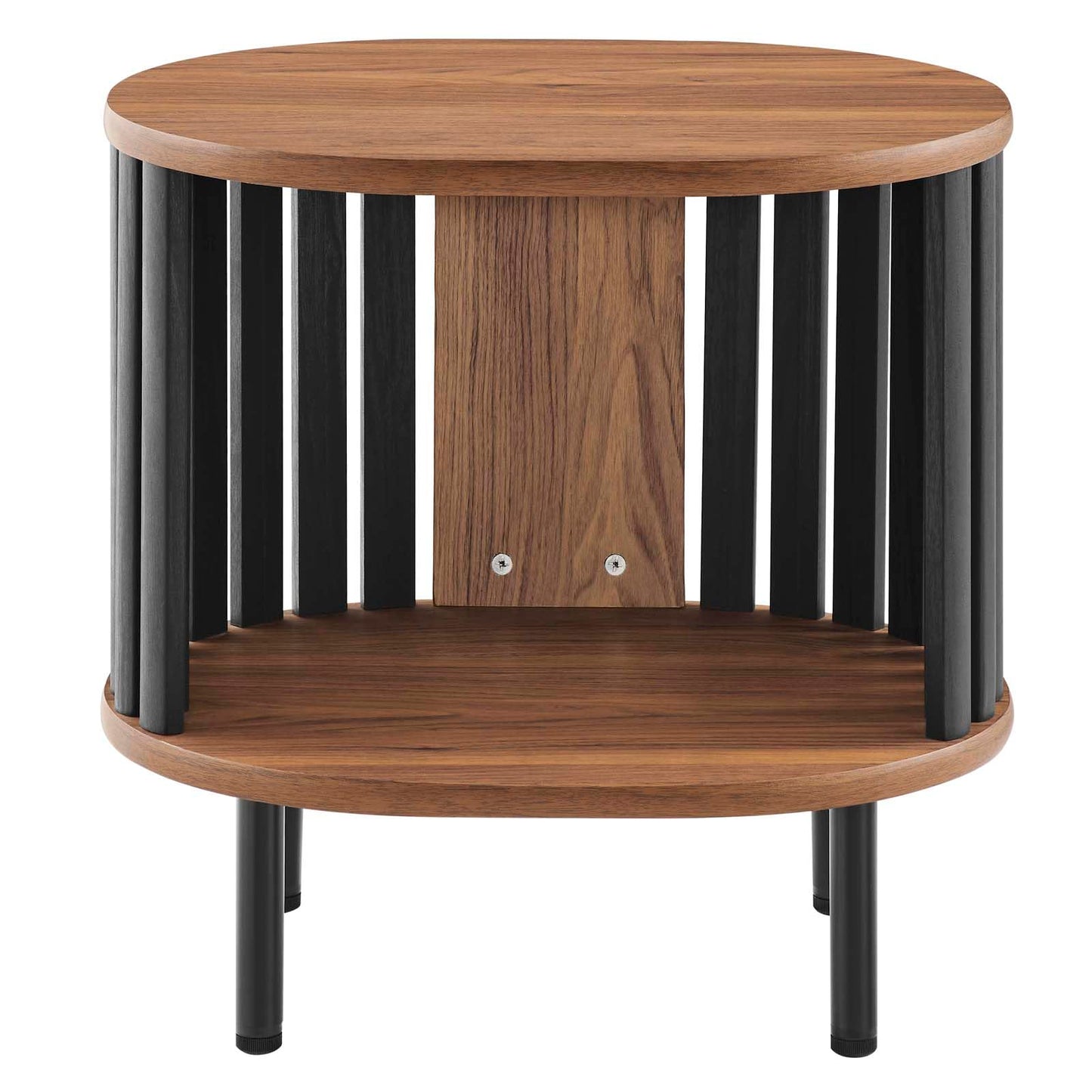 Modway Fortitude Contemporary Side Table with Open Storage, Walnut Black