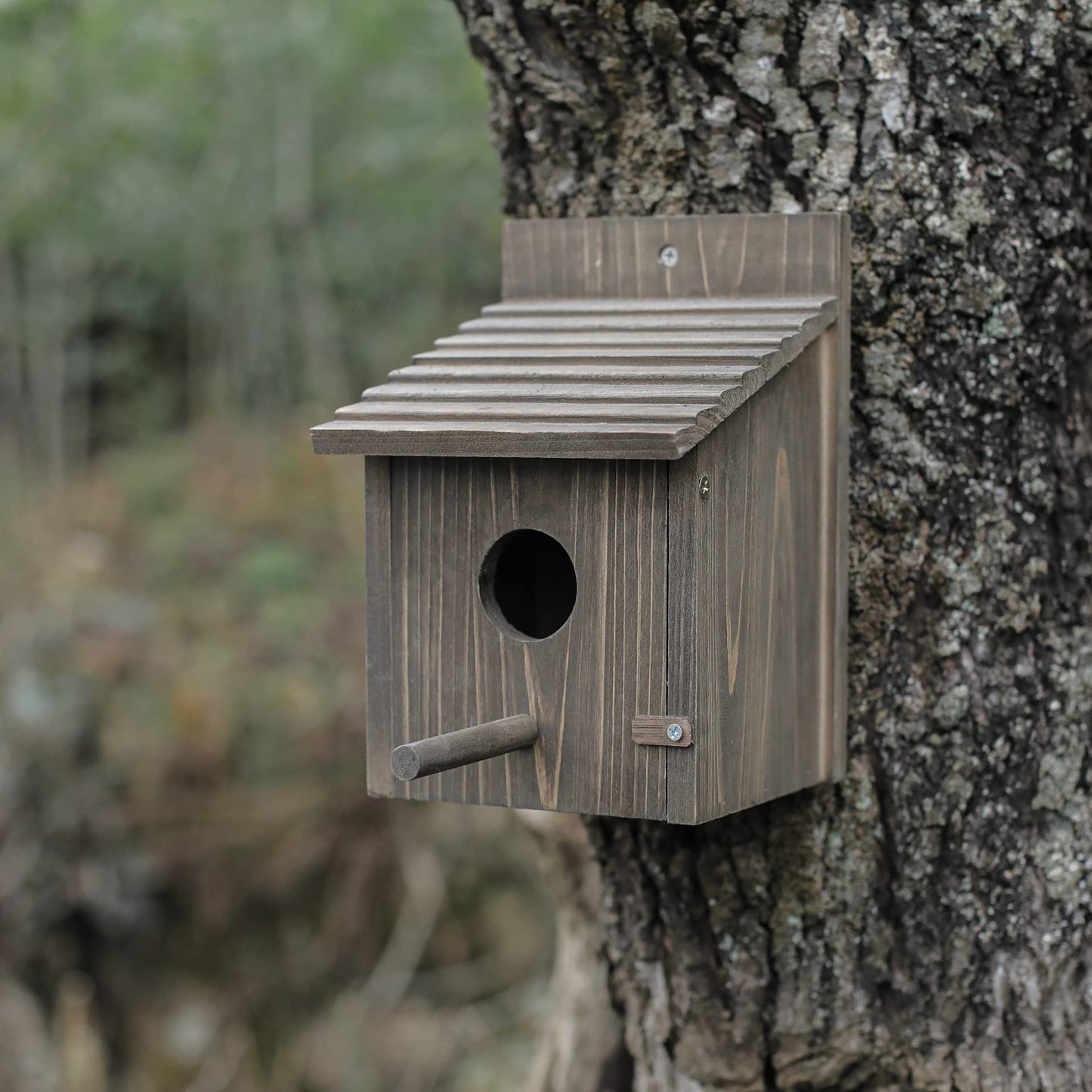 NATUREYLWL Weatherproof Bird House, Wooden Bird Houses for Outside with Pole, Durable Birdhouse for Finch, Bluebird, Cardinals, Hanging Birdhouse Garden Country Cottages