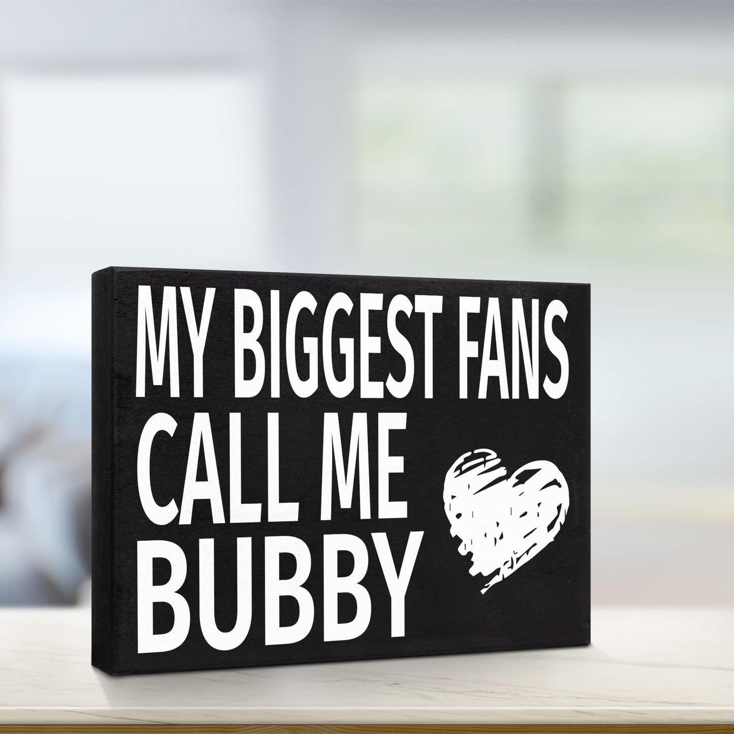 JennyGems Bubby Gifts, My Biggest Fans Call Me Bubby Wooden Sign, Shelf Decor and Wall Hanging, American Made