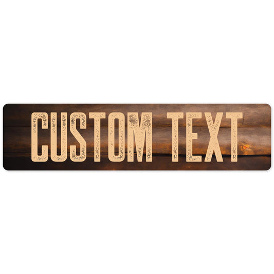 Custom Sign, Custom Street Sign, 11 Font Colors, 13 Font Styles, 4 Hole Options, 22 Sizes, 3x12 Inches, Rust Free DiBound, Fade Resistant, Made in USA by My Sign Center (Vintage Wood)