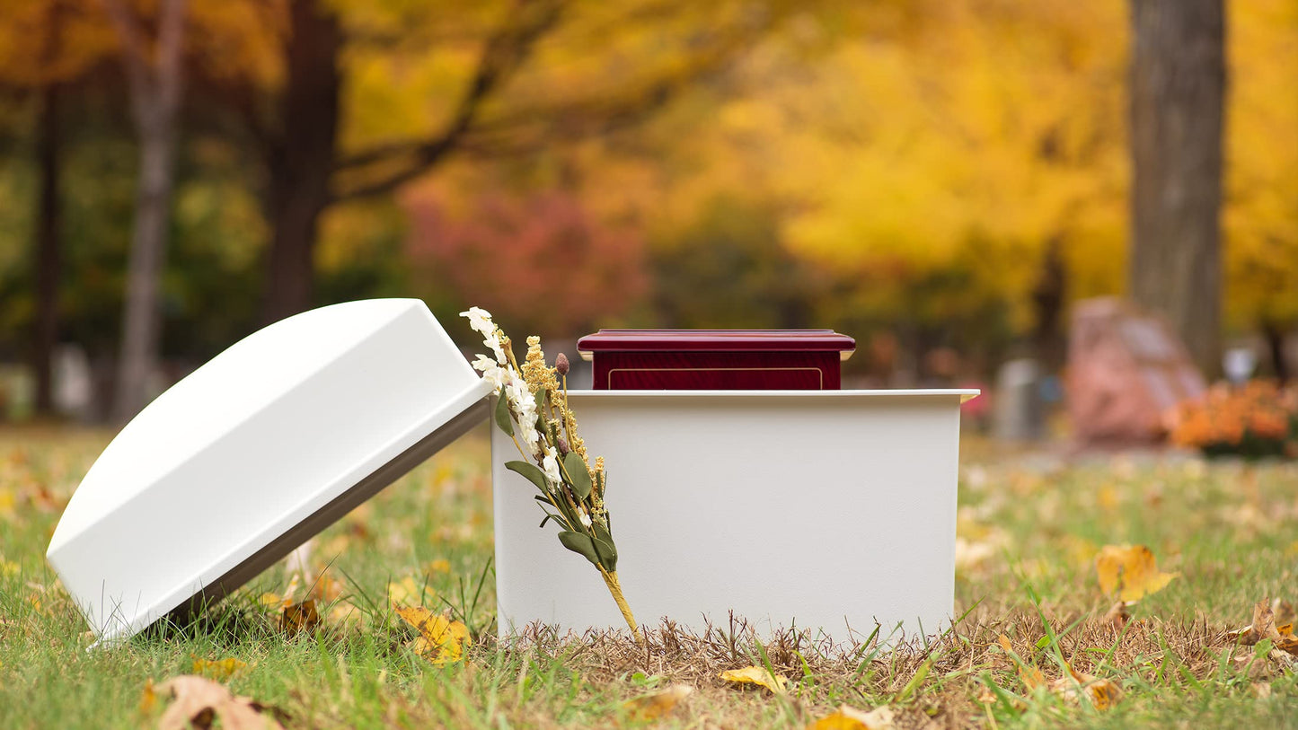 Crowne Vault | Double Urn Vaults for Underground Burial | Holds Two Adult Cremation Urns for Cemetery and Ground Burials | Made in The USA (Marquis, Granite Grey)