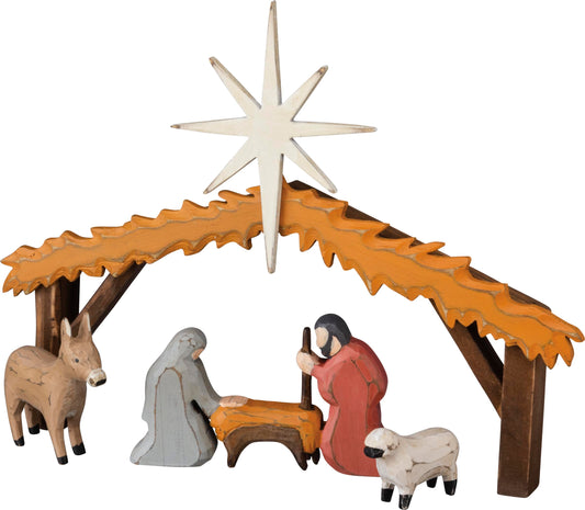 Primitives by Kathy Chunky Sitter Nativity Manger Scene