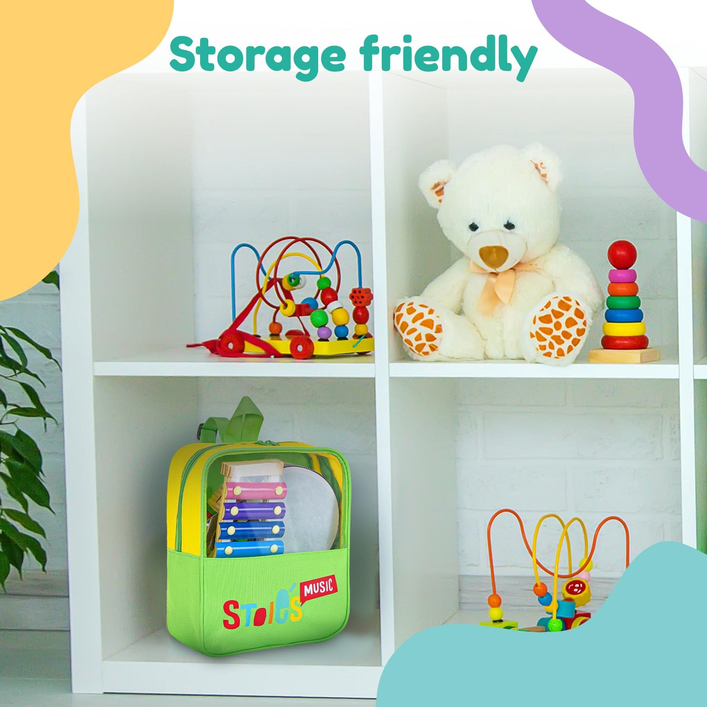 Stoie's Musical Toys for Toddlers, Wooden Percussion Instruments Toy for Kids Baby Preschool Educational Musical Toys Set for Boys and Girls with Storage Bag