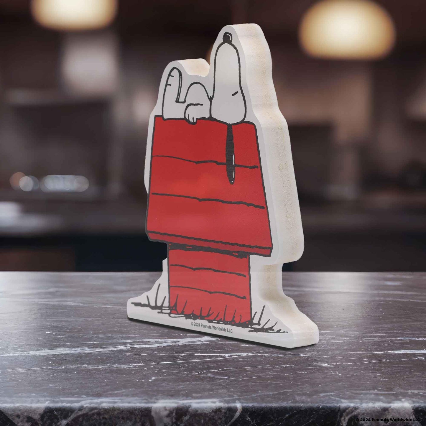 Open Road Brands Peanuts Snoopy Doghouse Nap Shelf Sitter Decor - Chunky Wood Block Snoopy Decoration for Home