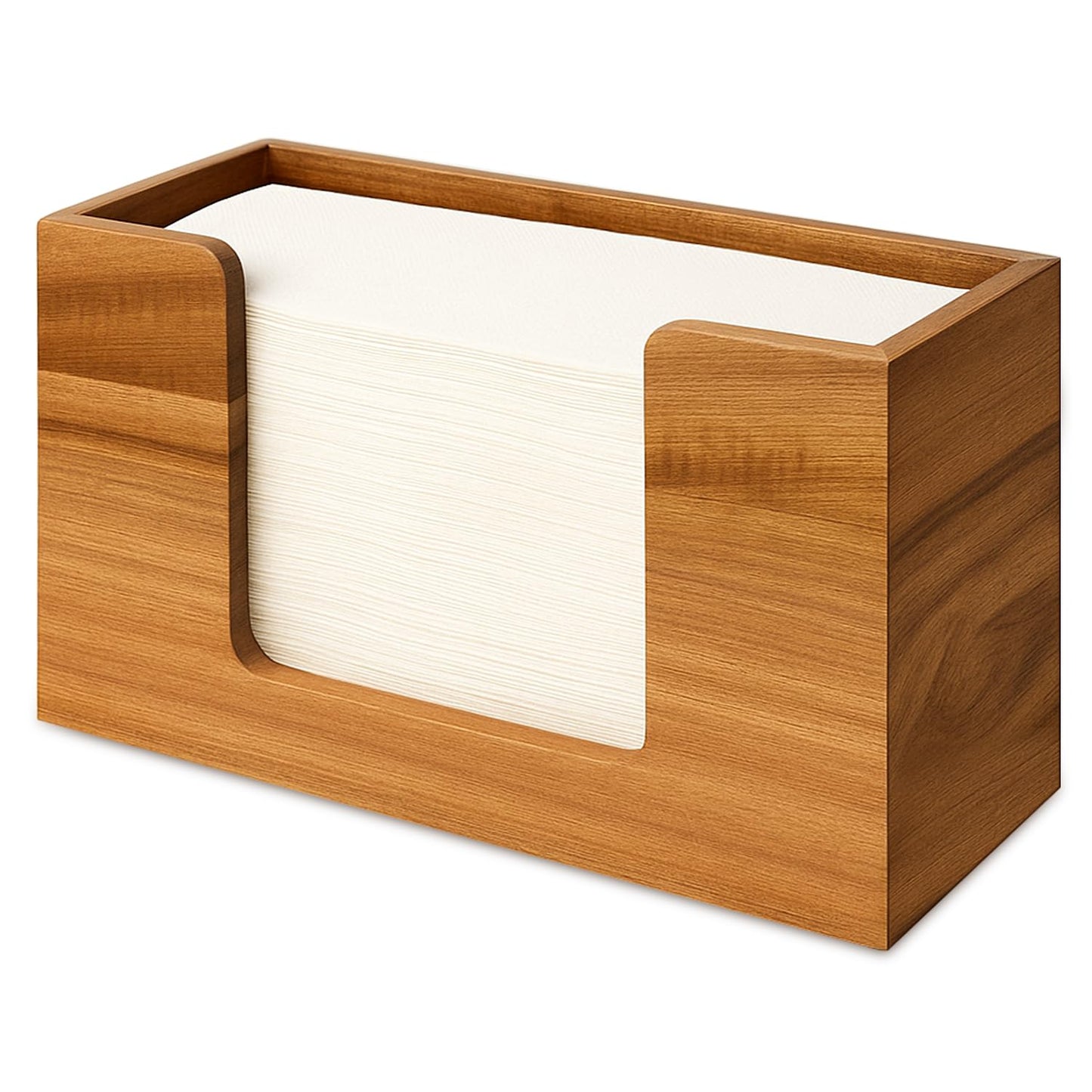 Acacia Wood Paper Towel Dispenser Countertop Wooden Paper Towel Holder for Bathroom Kitchen Napkin Holder Counter Multifold C-Fold Z-Fold Trifold Hand Towels Dispenser for Toilet Restroom