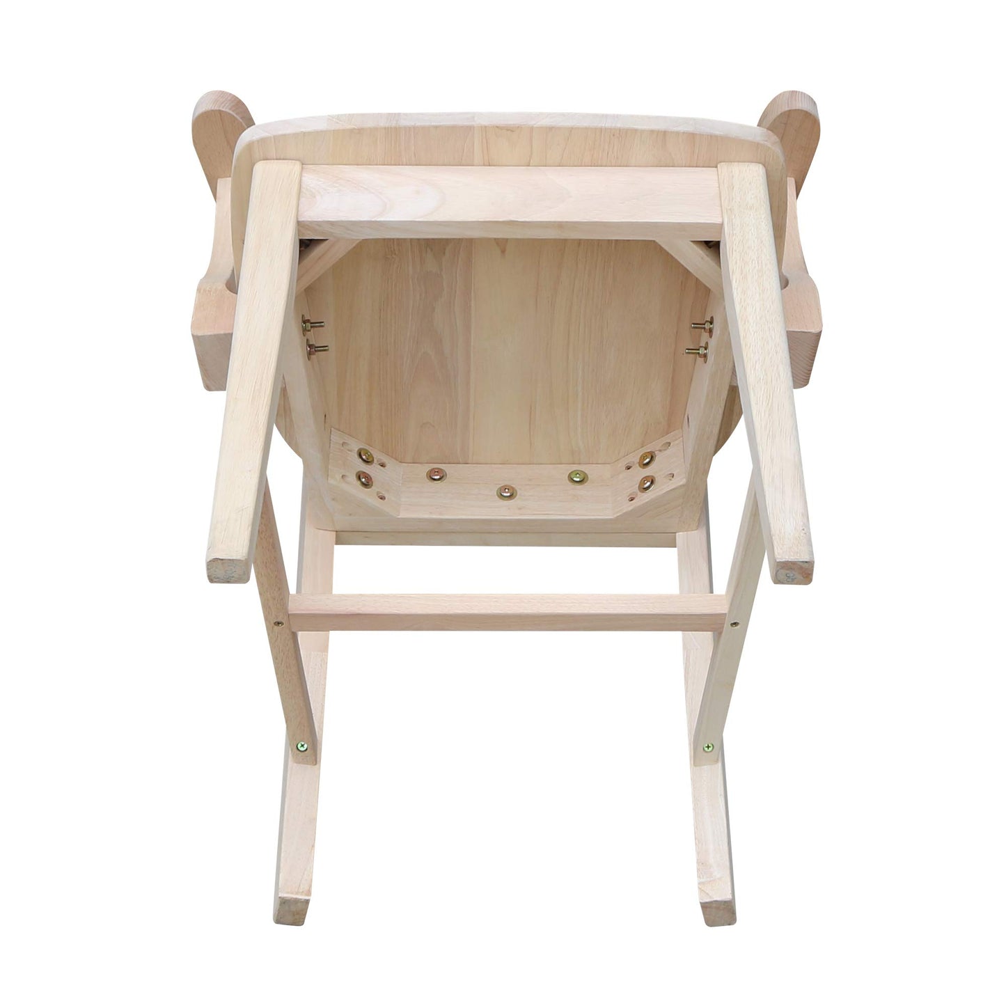 International Concepts Mission Side Chair with Arms, Solid Parawood, Unfinished