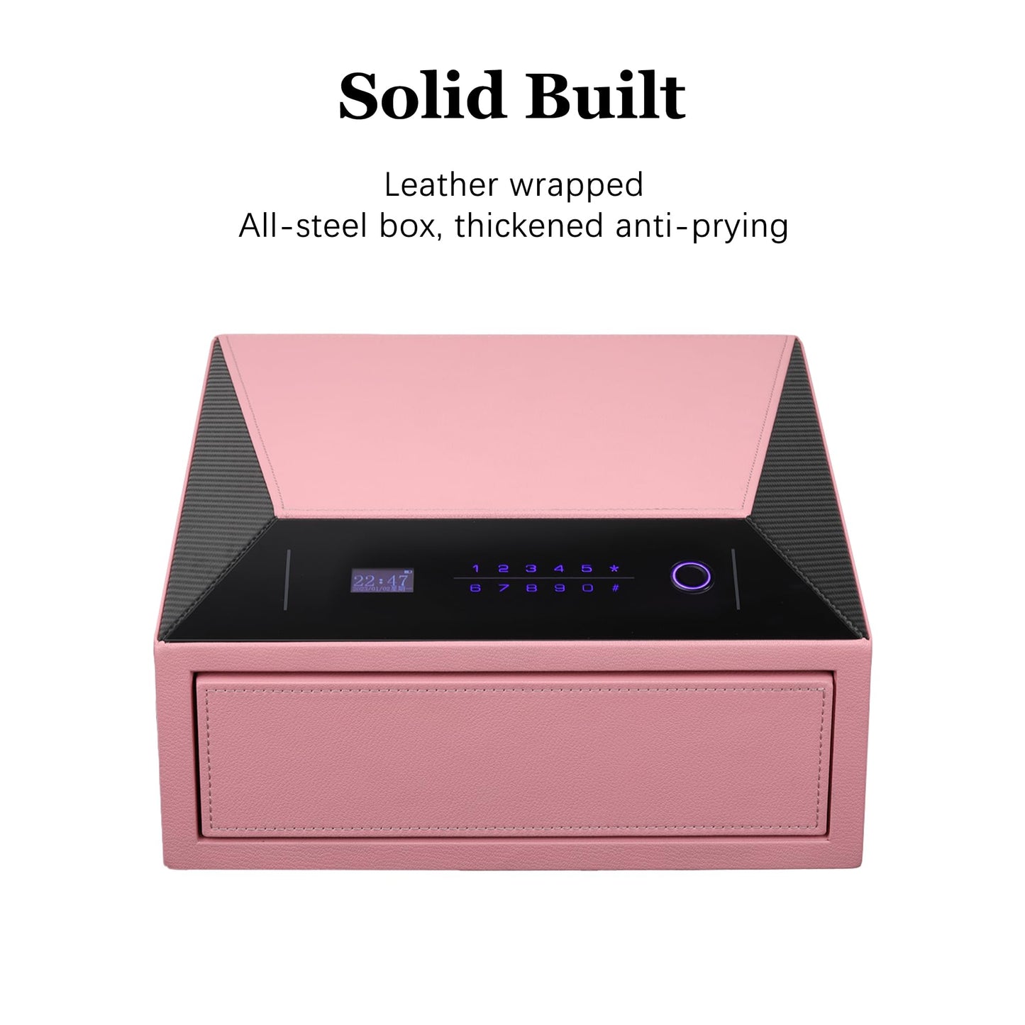 XPEDITION Biometric Fingerprint Jewelry Safe for Home Quick-Access Fingerprint Lock & Digital Keypad for Home Security Slide-Away Drawer Safe